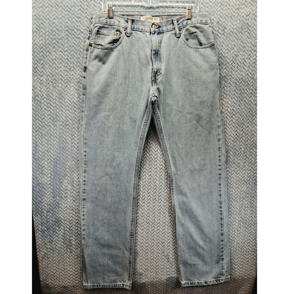 Levis 505 Straight Fit Jeans Mens 33x32 Light Wash Cowboy Rancher Rodeo